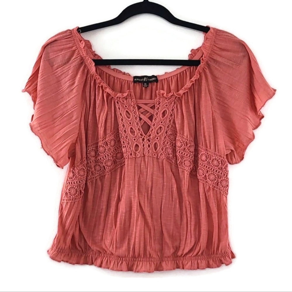 Almost Famous Boho Crop Top Size XL